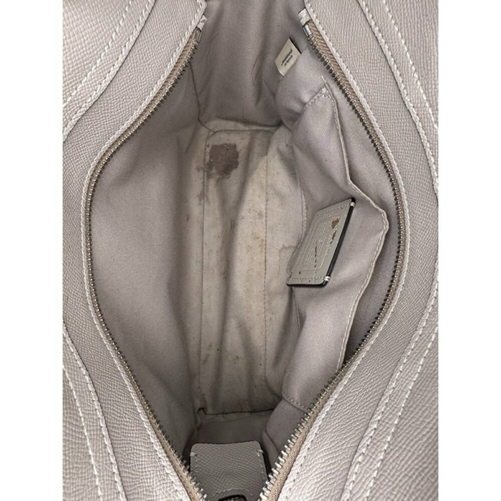 Coach - Leah Satchel Gray Leather Handbag - Missing Tag - Picture 5 of 9